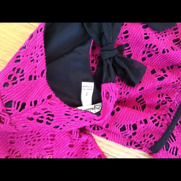 Girls Pink Lace Dress Sz 7 - Picture 5 of 5